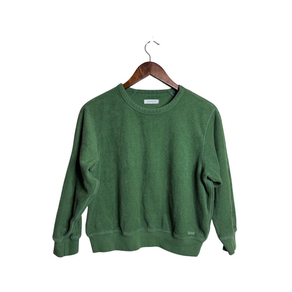 Outerknown Hightide Sweatshirt Women's XS Olive Green Organic Cotton Terry